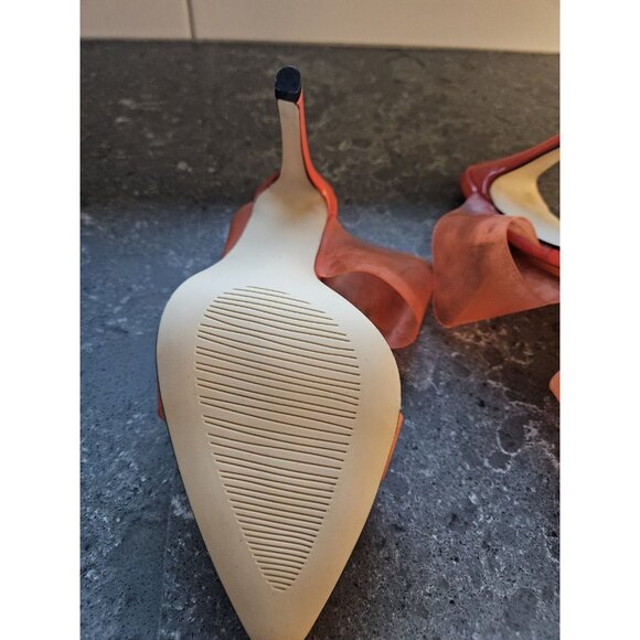 Vivianly Orange Transparent Pointed Toe Heels Sandals Strap Stiletto Heels - Picture 8 of 12